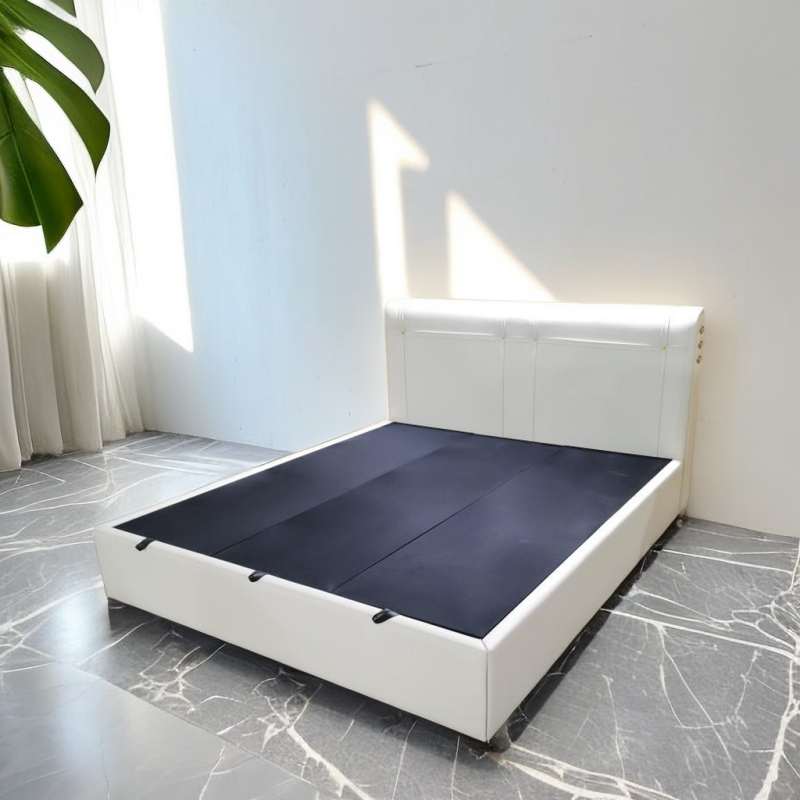 white double bed frame